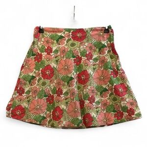 Gap Floral Circle Skirt Size 8 Feminine Flirty Pink and‎ Green Skirt A-Line